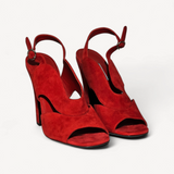 Sandália Prada Veludo Vermelho