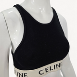 Top Celine Sports Bra In Athletic Knit Black Cream