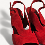 Sandália Prada Veludo Vermelho
