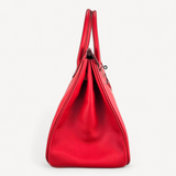 Bolsa Hermès Birkin 35 Rouge com Ferragens Palladium