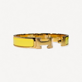 Pulseira Amarela Clic Hermès Com Ouro Amarelo