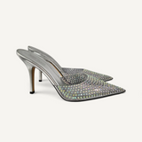 Scarpin Mule Paris Texas Cristais Prata
