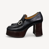 Sapato Gucci Malaga Kid GG Marmont Preta