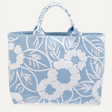 Bolsa Prada Embroidered Drill Tote Bag Azul