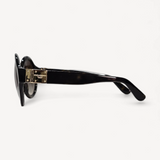 Óculos Dolce Gabbana Preto DG Detalhe Dourado e Lente Oval