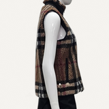 Colete Burberry Xadrez em Lã