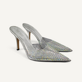Scarpin Mule Paris Texas Cristais Prata
