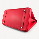 Bolsa Hermès Birkin 35 Rouge com Ferragens Palladium