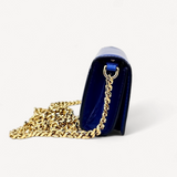 Bolsa Dolce & Gabbana 3.5 Micro de Couro Azul Logo Dourado