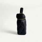 Bolsa Chanel Vanity Case em Couro Matelassê Preta com Ferragens Douradas