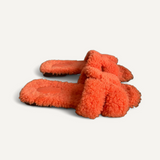 Sandália Rasteira Hermès Oran Orange Shearling