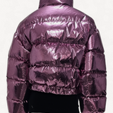 Jaqueta Puffer Chiara Ferragni Cropped Metalizado Rosa