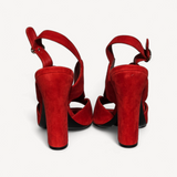 Sandália Prada Veludo Vermelho