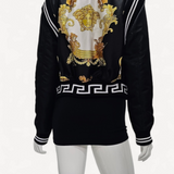 Jaqueta Versace Preta com Logo e Estampa