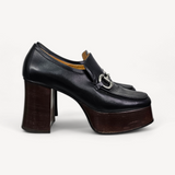 Sapato Gucci Malaga Kid GG Marmont Preta