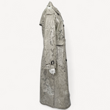 Trench Coat Burberry Laminated Lace In Pale Grey