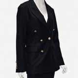 Blazer Burberry Preto com Botões Dourados