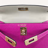 Bolsa Hermès Mini Kelly Epsom Special Order Rose x Gris Permabrass Hardware