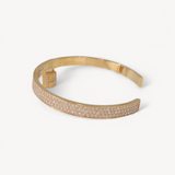 Pulseira Bracelete Hermès Pavê Kelly Clochette Cuff em Ouro Rose 18k Cravejada em Brilhantes
