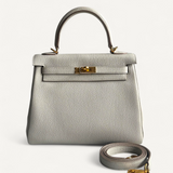 Bolsa Hermès Kelly 25 Togo Craie com Ferragens Gold