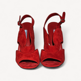 Sandália Prada Veludo Vermelho